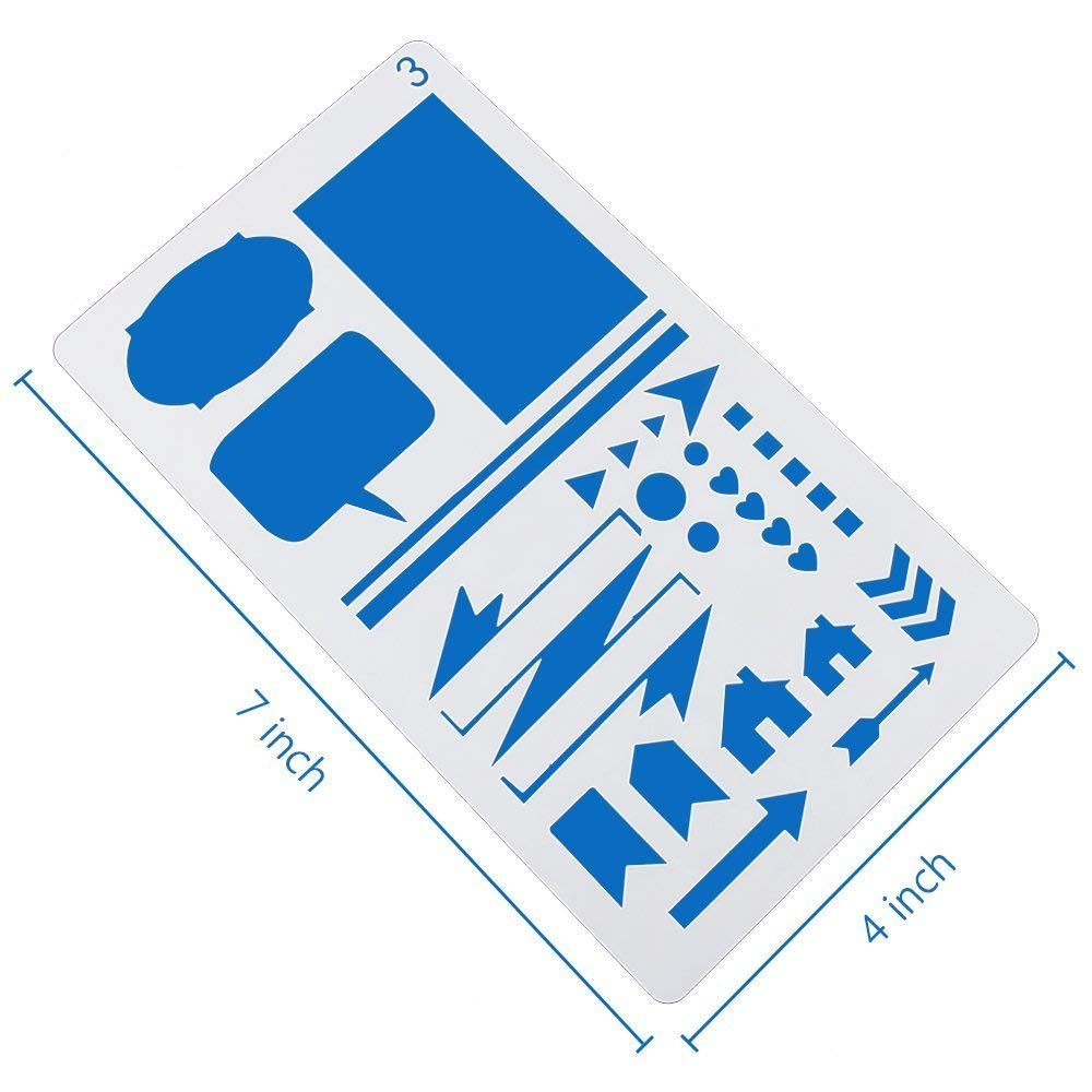 Journal Stencil Diy Diary Drawing Template 12 Pieces, 7inch X 4inch