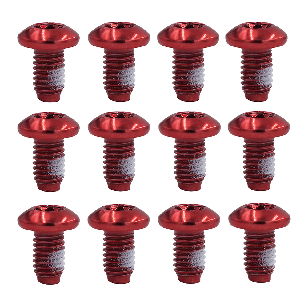 12 Stuks Fiets Schijf Rem Rotor Bouten M 5X9Mm Staal Mtb Fiets Kleur Antislip Schijf Schroef Mountainbike Accessoires: Rood