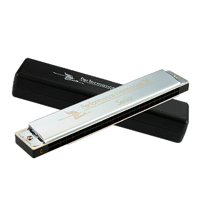 Swan – Harmonica trémolo , 24 trous, argent, C, D, E, F, G, A, B, Instrument de musique, harpe