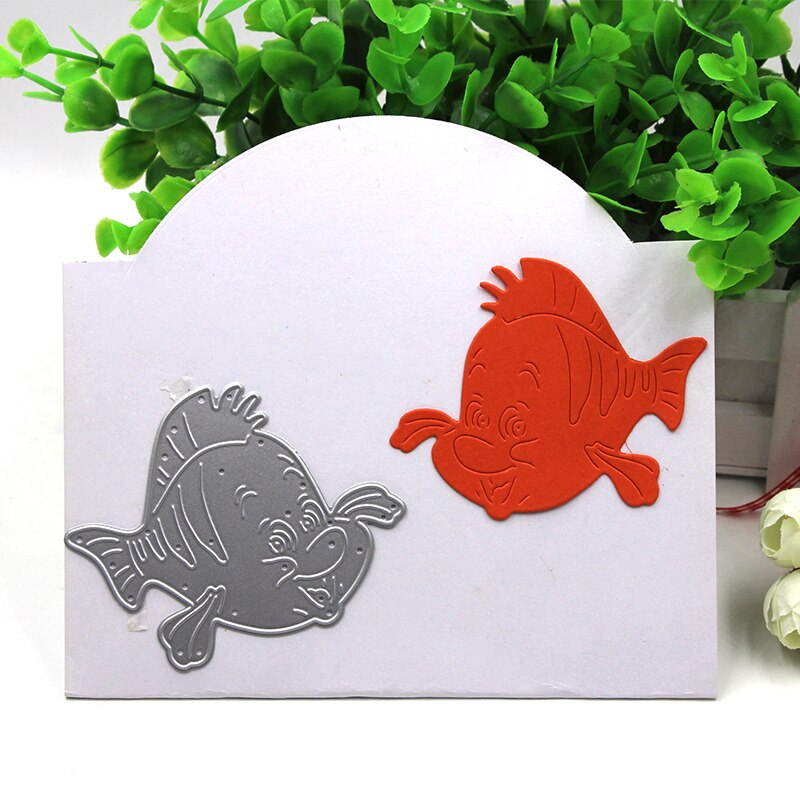 Härliga fiskar metall skärformar stenciler mall för scrapbooking kort album prägling dekor diy metall hantverk