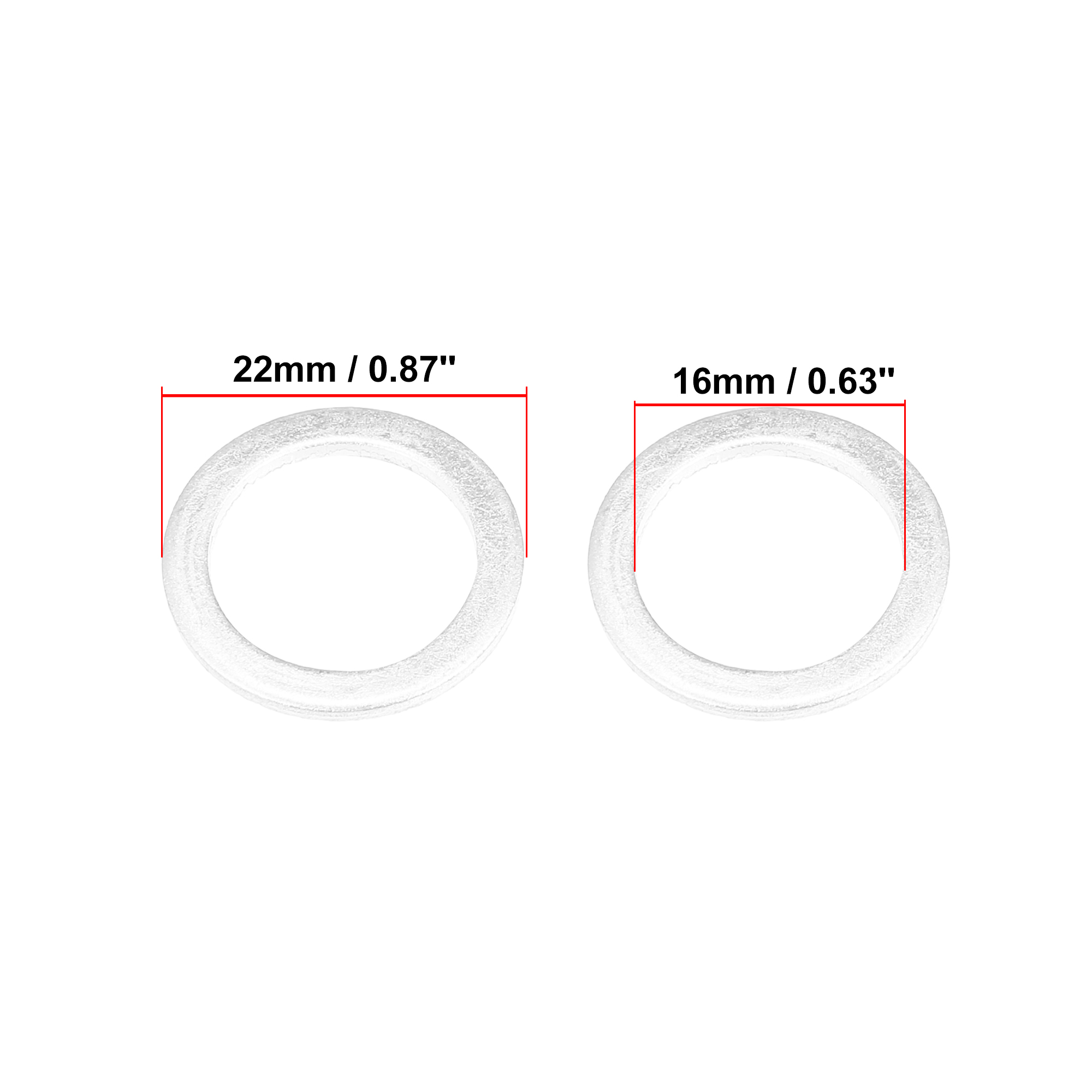 X autohaux 15 stk. motoroliepresserskiver bundproppakninger 14/16/18/20/22 mm stk. aluminium sølvfarvede bilreservedele: Lyserød