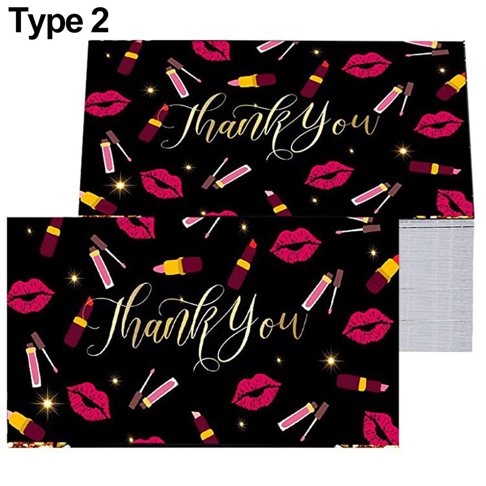 50Pcs Mini White Greeting Card Thank You Cards DIY Handwriting Message Blank Postcard Happy Birthday Wedding Party Decor: 02