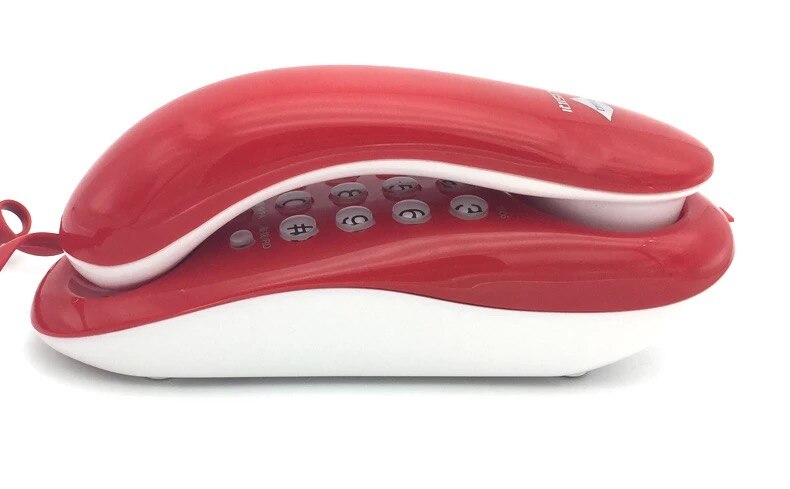 Vaste telefoon wandgemonteerde nachtkastje mini wandtelefoon: Rood