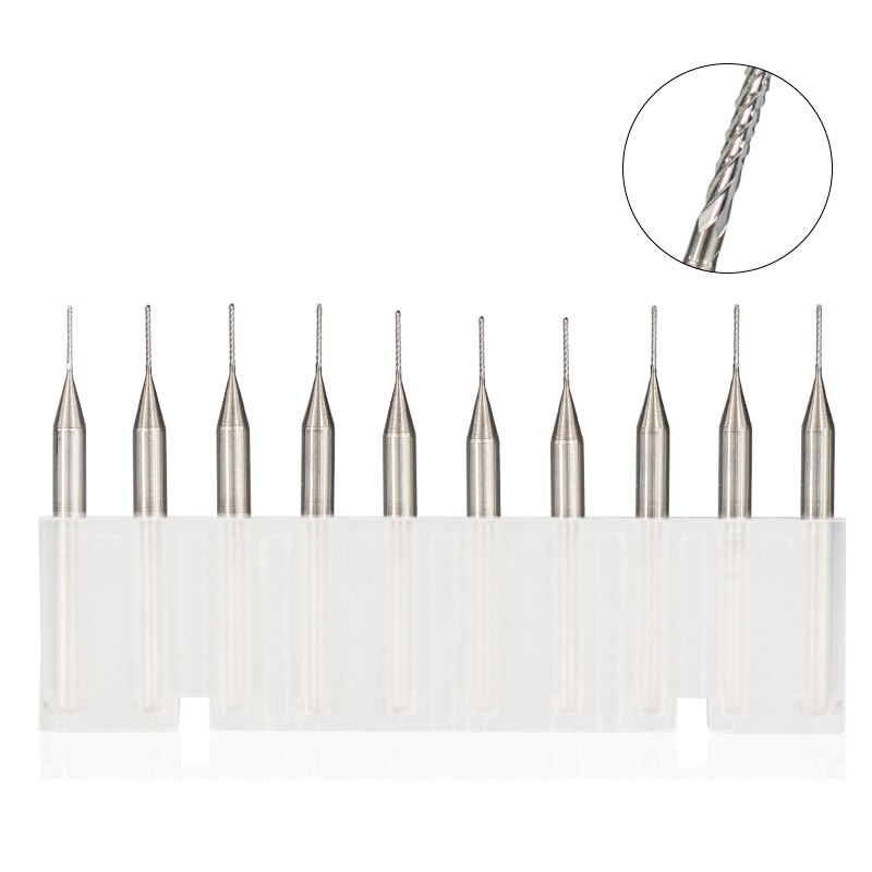 0.5mm PCB Milling Cutter Set 3.175mm Shank Carbide End Mill Engraving Bit For Metal Milling CNC Router Bit Set