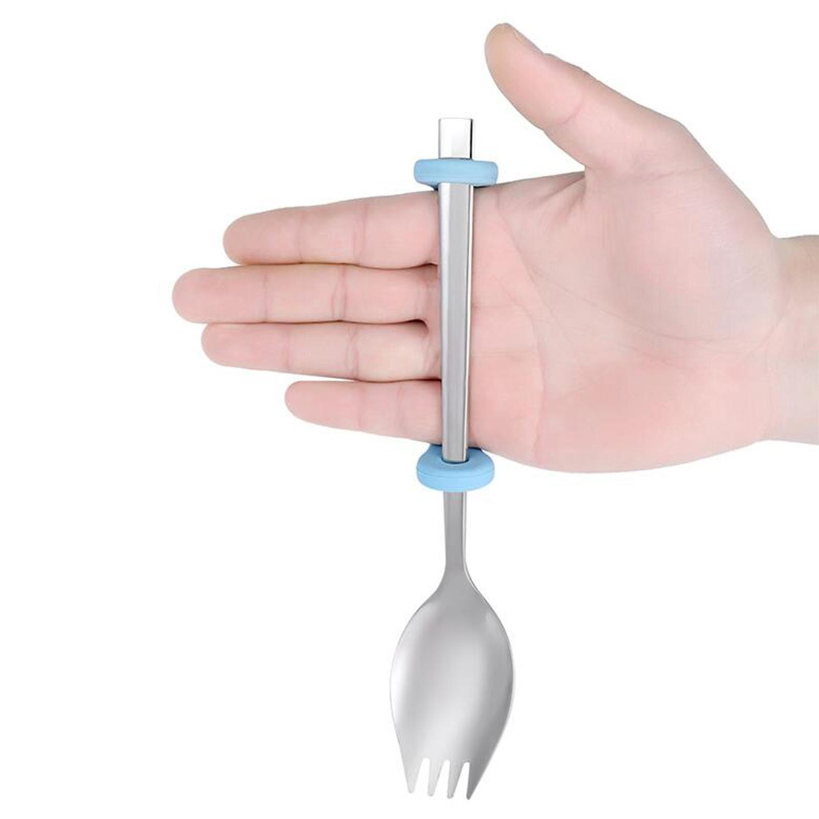 Anti-Shake Eating Aid Tableware Silicone Eating Tool Limited Wrist Range Elderly Silicone Aid Tableware Elderly Spoon Fork