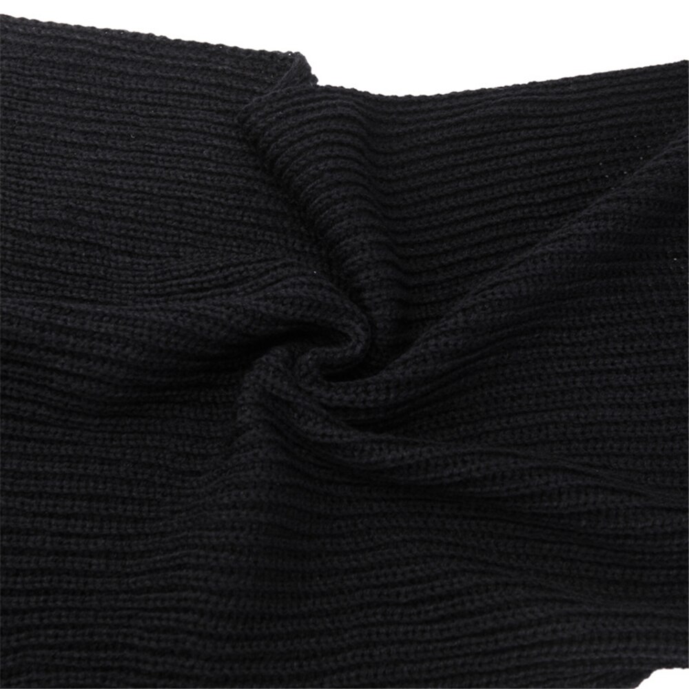 Hommes hiver coréen couleur unie tricoté écharpe de noir gris épaissi foulards pour les hommes