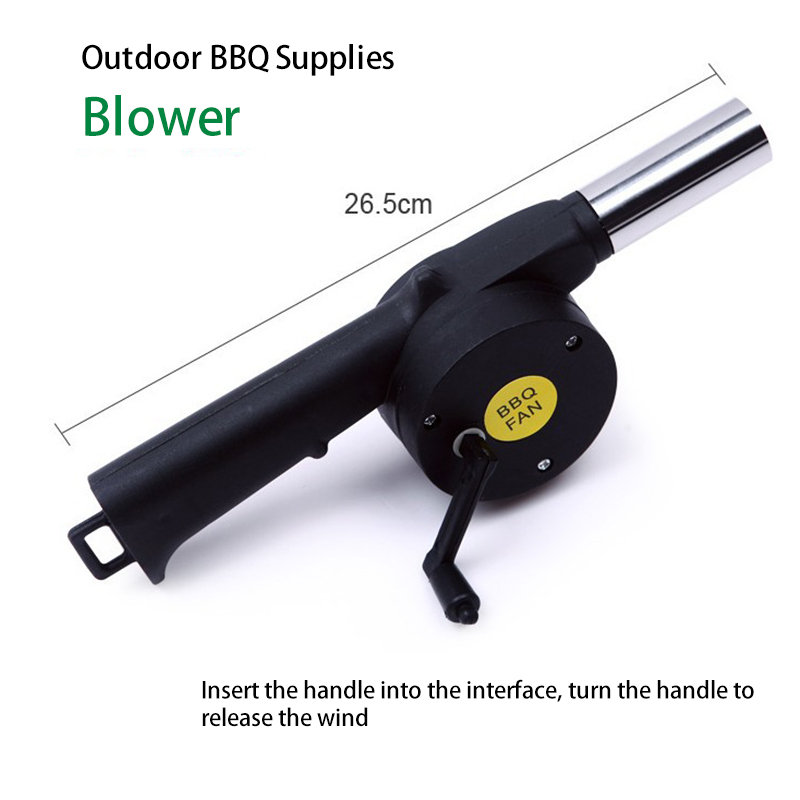 Churrasco ao ar livre secador de cabelo portátil ventilador manual manivela ventilador ferramentas barbecue fole piquenique acessórios