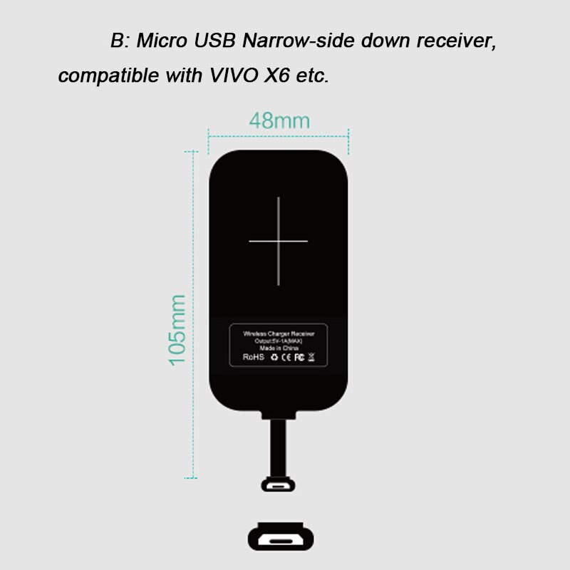 Nillkin etiquetas mágicas qi receptor de carregamento sem fio micro usb/tipo c adaptador para iphone 5S se 6 s 7 plus para samsung s6 s7 borda: fo Micro USB B