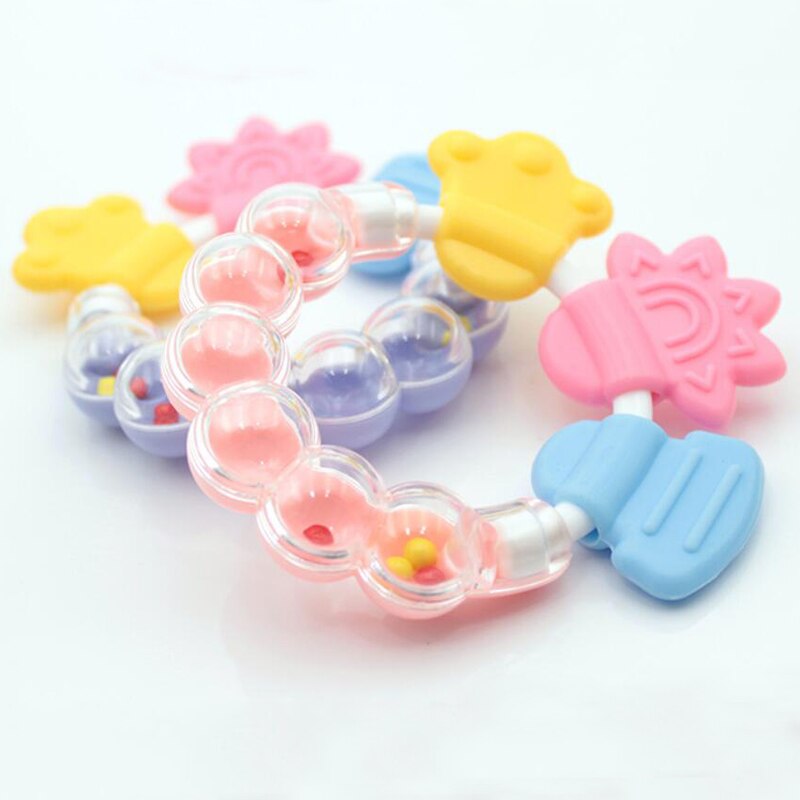 Rattle Baby toddler Teether Toys Soft Silicone Toys Educational Bracelet Toys for Chewing Newborn Babies 3-24 Months Birth