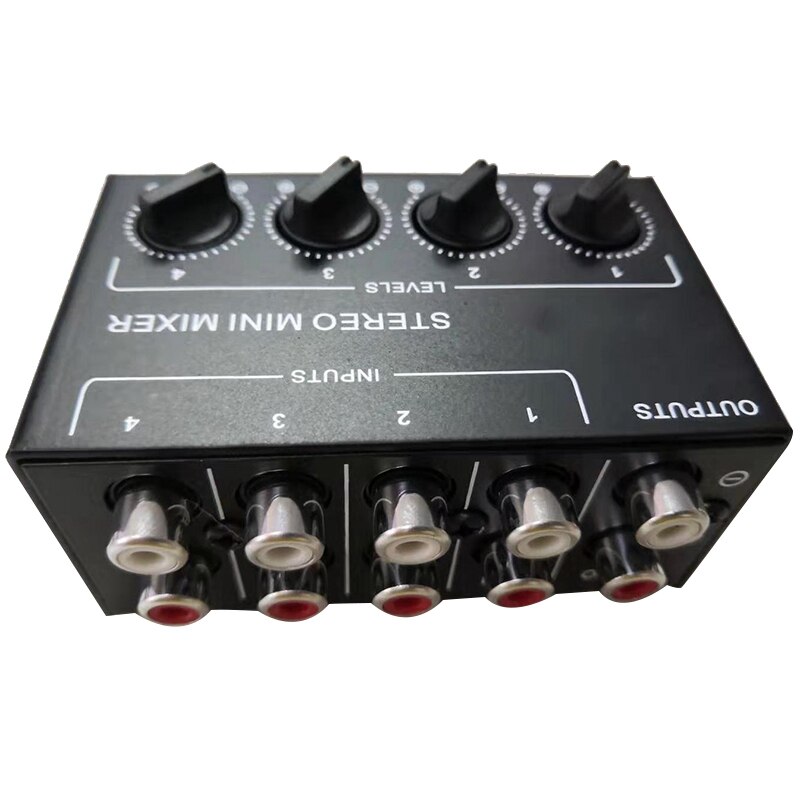 Cx400 Mini estéreo Rca mezclador pasivo de 4 canales mezclador pequeño mezclador estéreo dispensador para Live and Studio