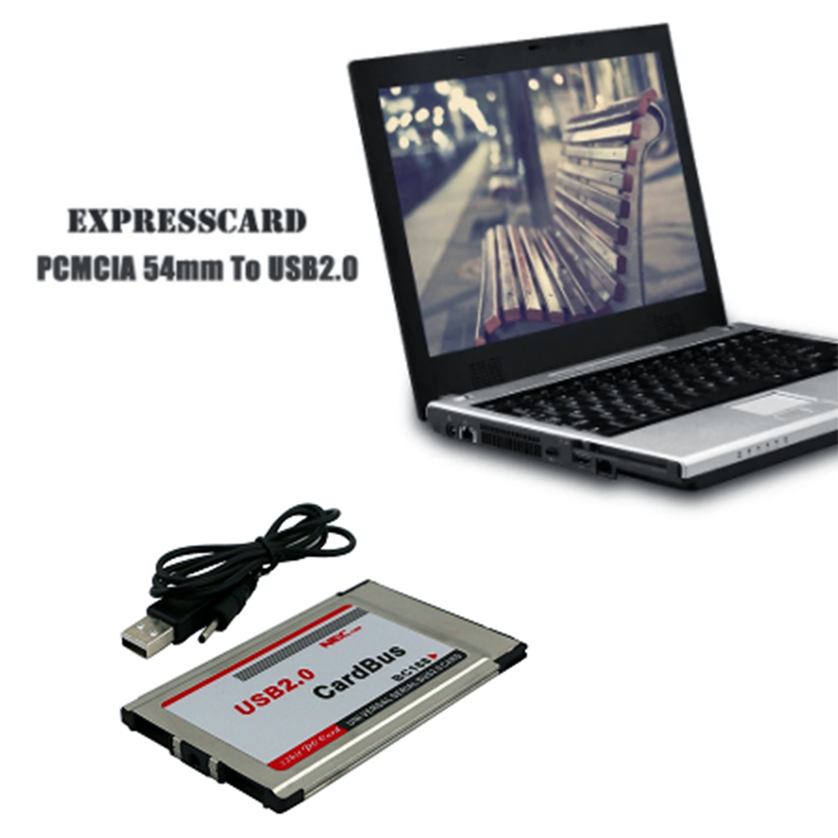 Pcmcia naar usb 2.0 cardbus dual 2- poorts 480m- kaartadapter voor laptop pc computer