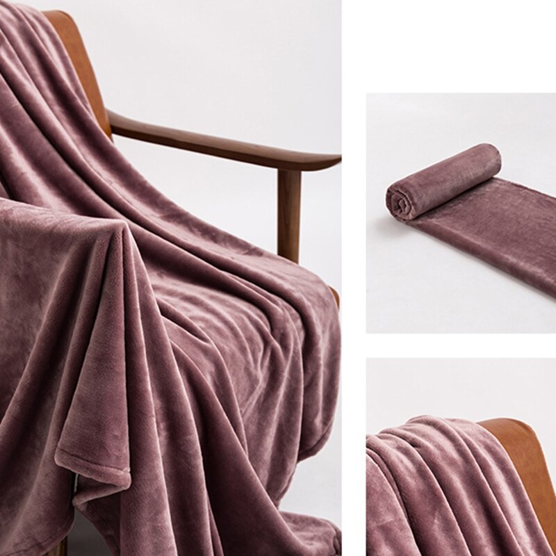 Winter herfst dikke flanellen deken, tweepersoonsformaat, superzacht, gezellig, warm, luxe, effen beddengoed van microvezel, lakens voor de bank.