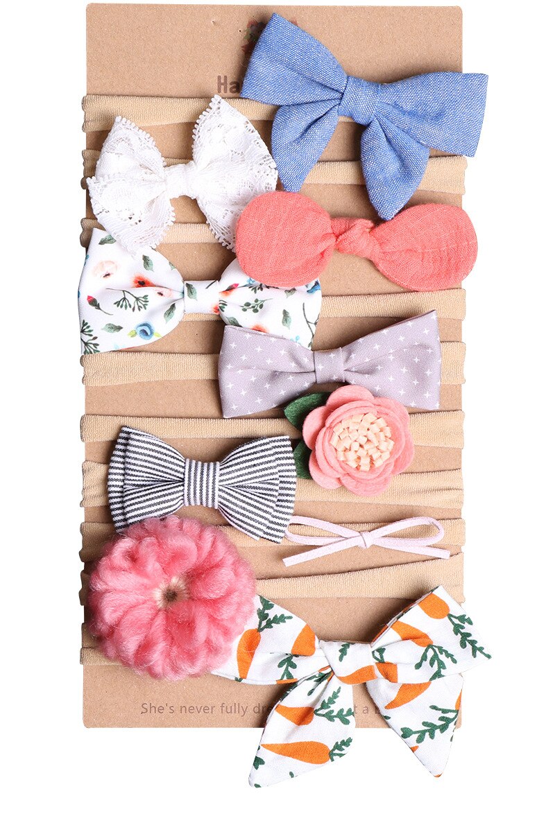 Accesorios adorables para el cabello para niñas, horquillas, lazos de flor para pelo para niñas, diademas, 10 unidades/lote: Color 2