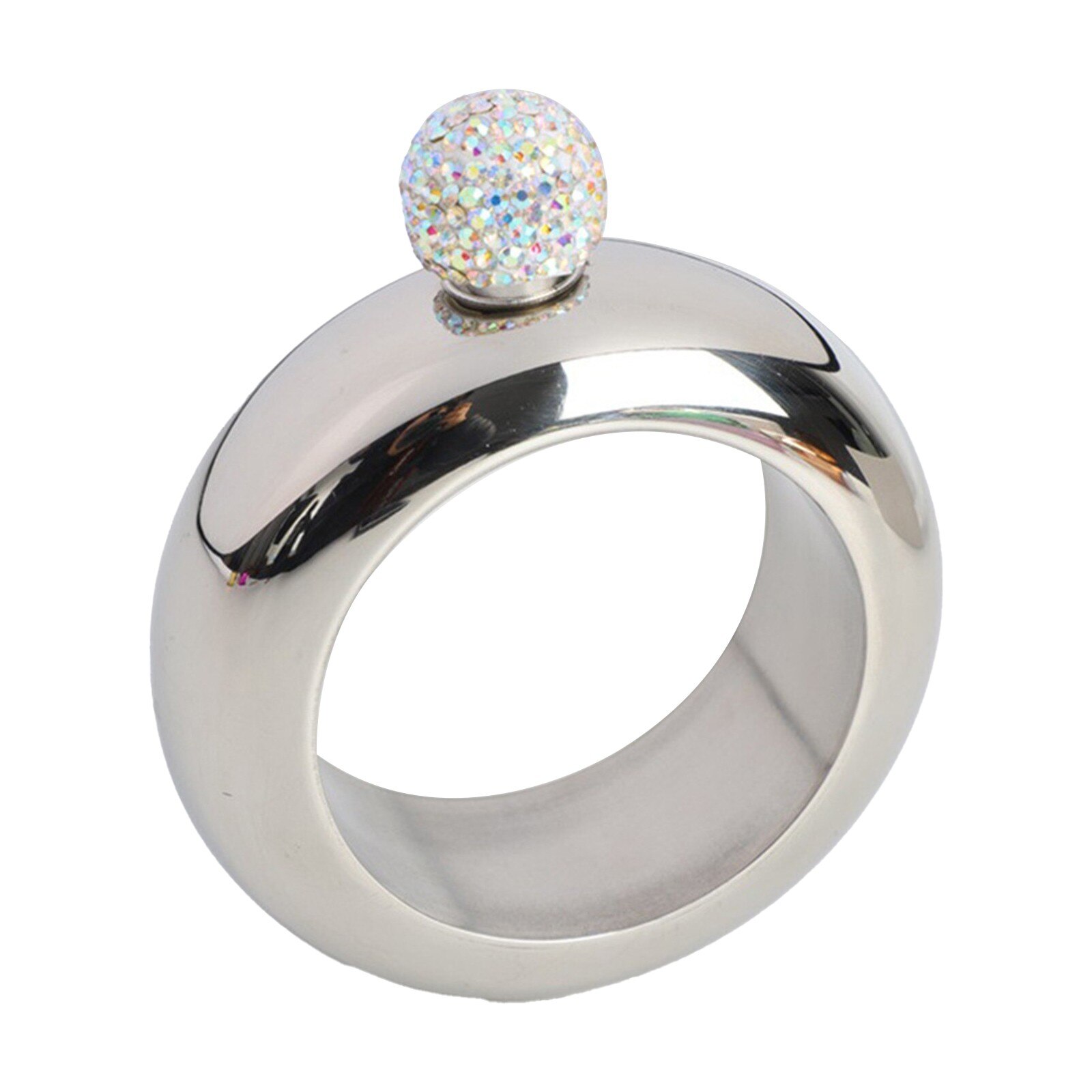 304 bracciale in acciaio inossidabile fiaschetta bottiglia di vino rotonda portatile bracciale con coperchio diamante russo bottiglia di fiaschetta Whisky #58