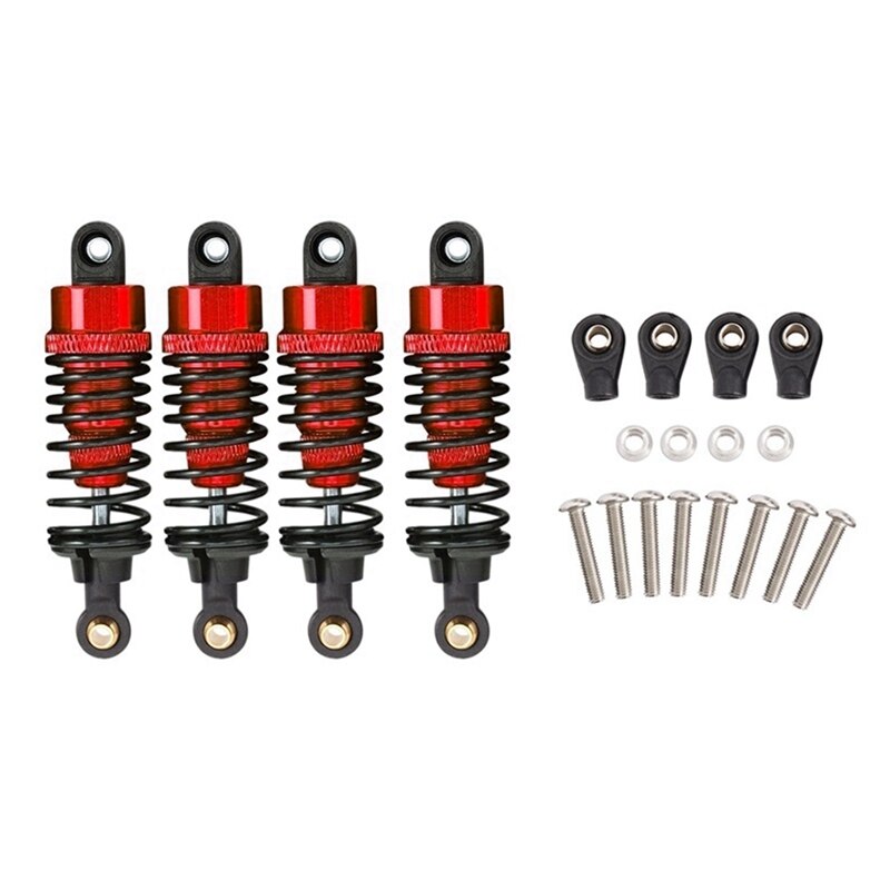 4 Stuks Aluminium Schokdemper Demper Set Voor Tamiya TT-01 TT01 TT-02 TT02 1/10 Rc Car Upgrade Onderdelen: red