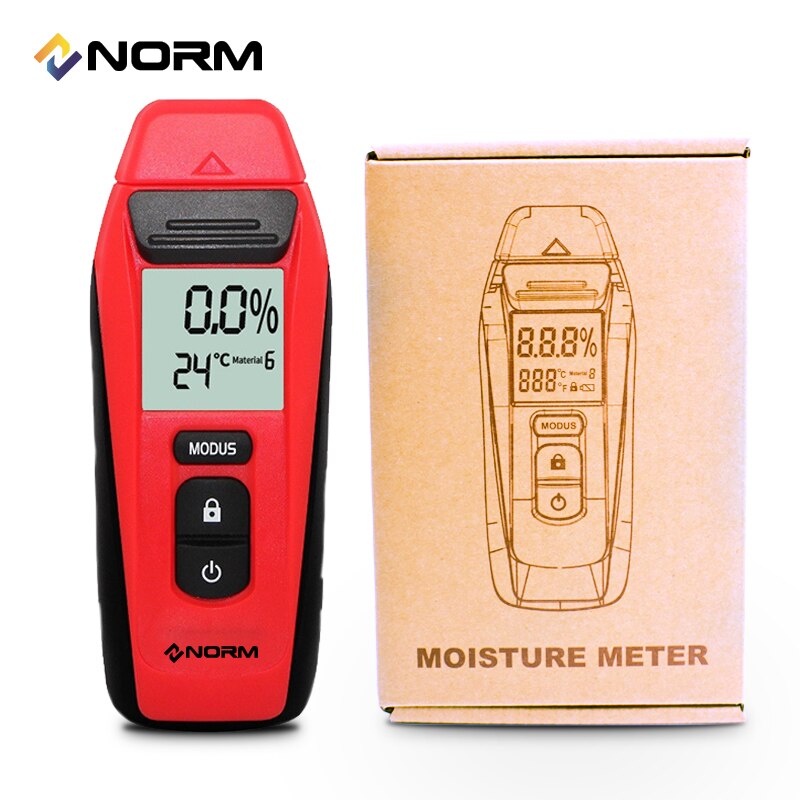 Norm Portable Digital Wood Moisture Meter Two Pins Humidity Tester 0.5 percent Accuracy Hygrometer Timber Damp Detector