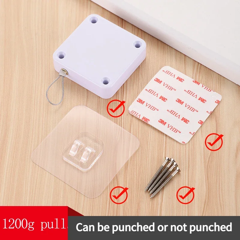 Punch-free Automatic Door Closer Closing Sliding Latch No Punching Automatic Door Lock Sliding Doors Stickers Home Closers 1000g: Ivory