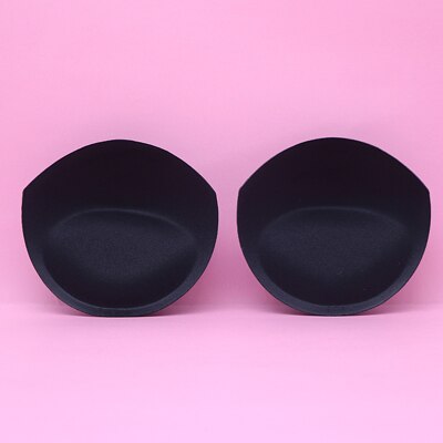 2 stuks/1 paar Dikke Foam Bra Pads Borstvergroting Verwijderbare Spons Padding Borst Push Up Padding voor Bikini badpak Accessoires: Black
