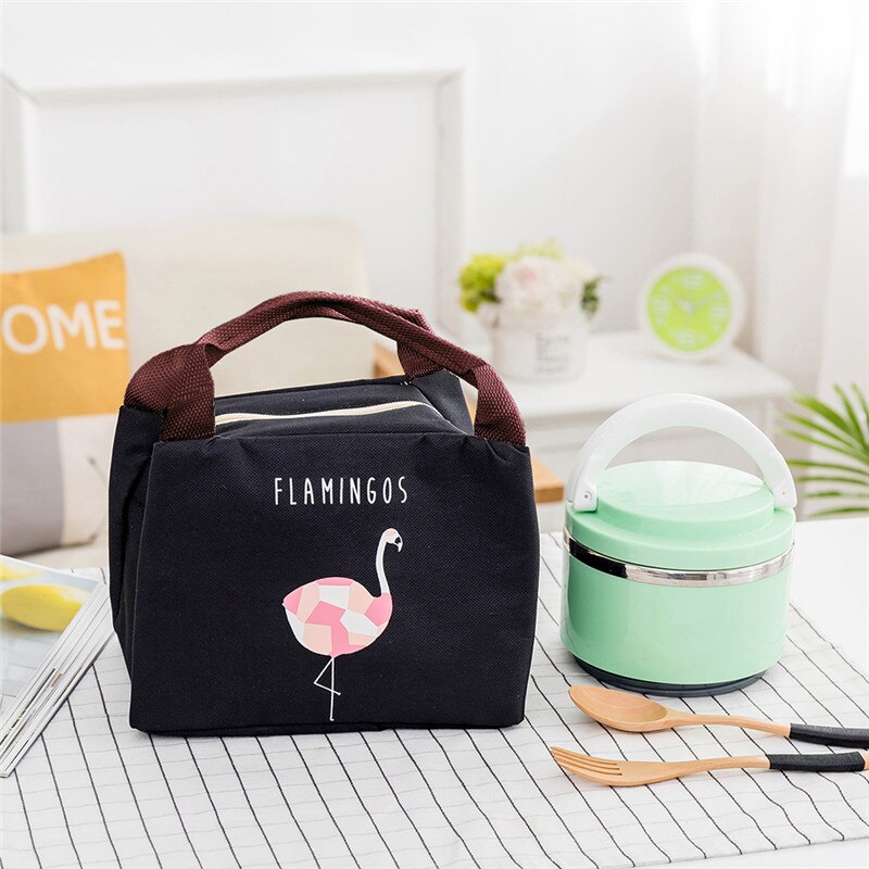 Flamingo Picnic Bag For Lunch Portable Fridge Bags Waterproof Thermal Food Warm Keeper Bag Outdoor Multifunction Insulated Tote