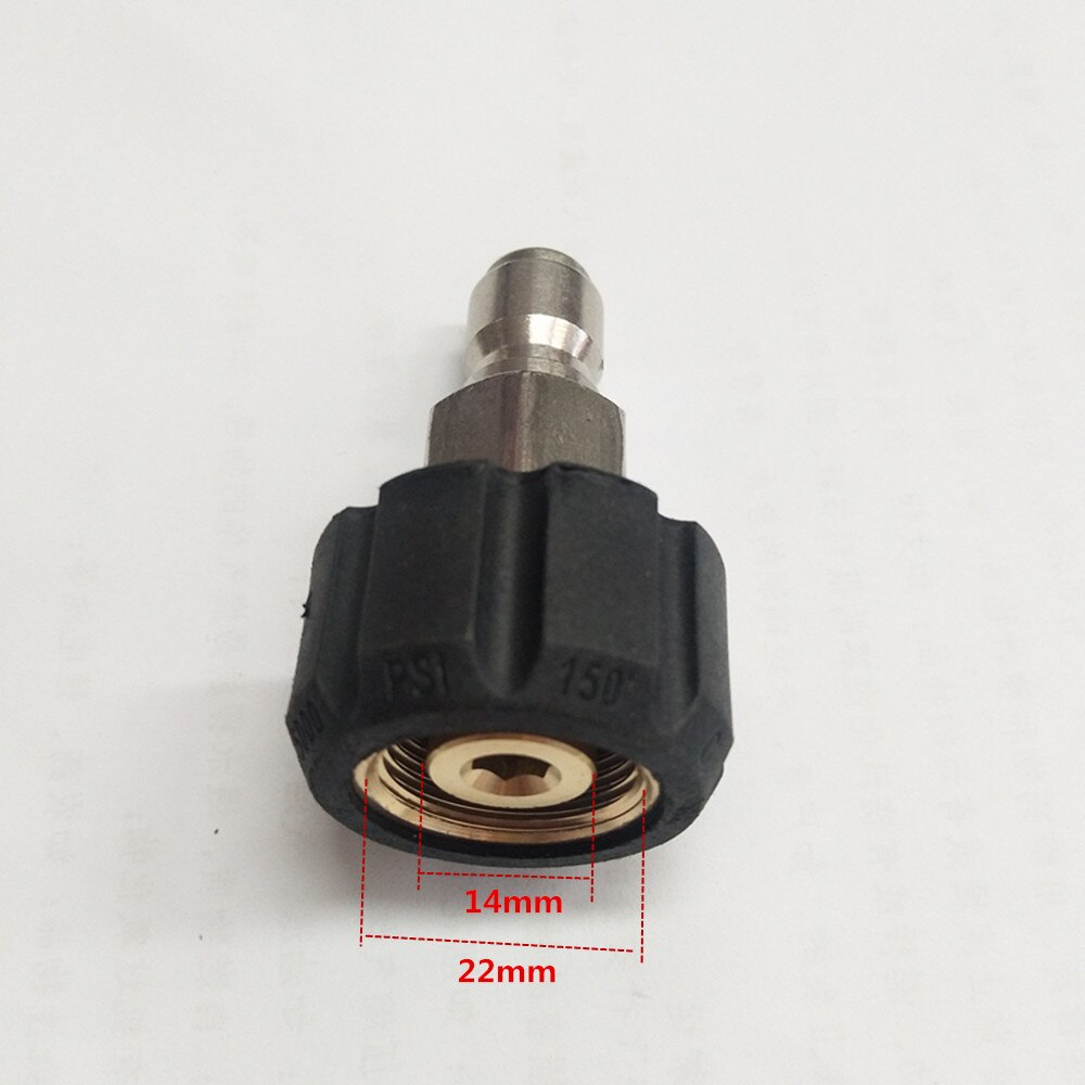 HNYRI – Kit d'adaptateur de nettoyeur haute pression M22 mâle, avec embout pivotant de 14mm ou 15mm pour connexion rapide, 3/8 ou 1/4 pouces