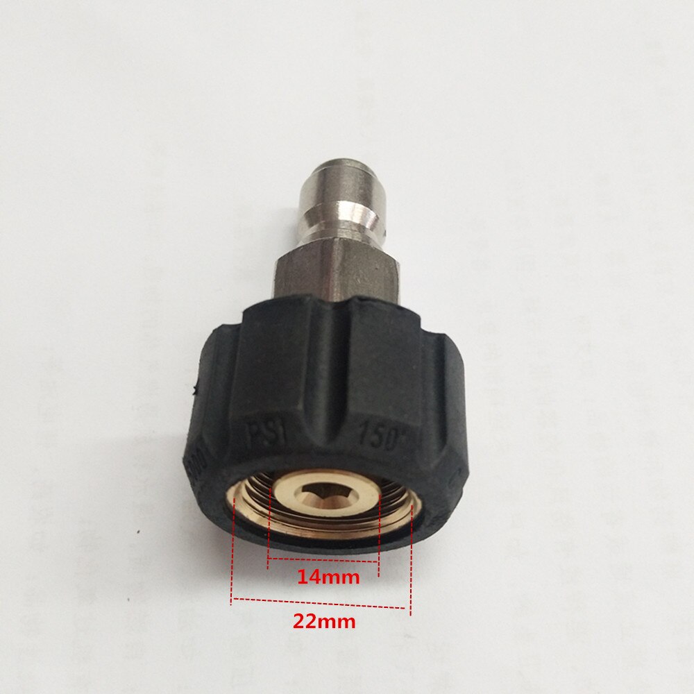 Hnyri 2 stk høytrykksvasker adaptersett  m22 hann med 14mm or 15mm svinger for hurtigkobling 3/8 & #39 ;& #39 ;  or 1/4 &quot; dyse med hurtigutløser