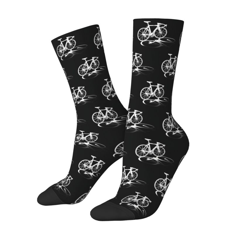 Cycling On The Mountain Bike Dress Socks Men's Women's Warm Cycling Bicycle Cyclist Biking Crew Socks: Golden