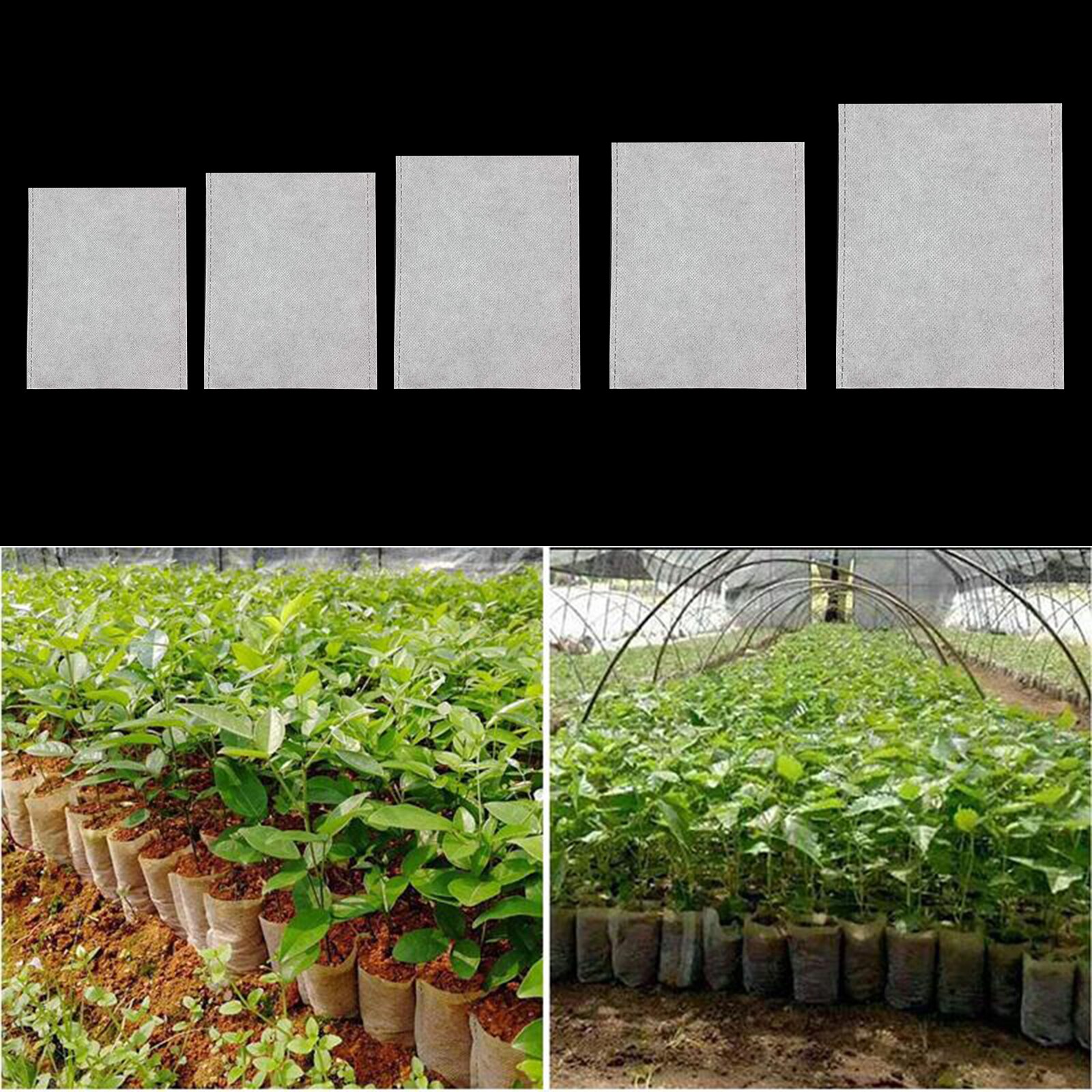 300Pcs 5 Maten Biologisch Afbreekbaar Non-woven Zaailing Potten Planten Zakken Verzorgingstas