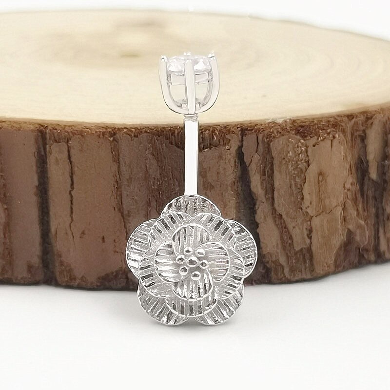 925 Sterling Silber Nabel Piercing Blume Bauchnabel Ring Körper Schmuck Für Frauen