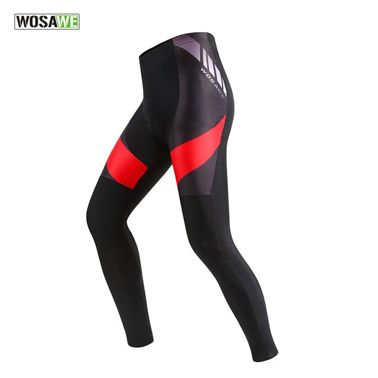 Wosawe lycra fiets motorbroek ademend gel gevoerde fietsbroeken leggings fietsbroeken mtb mountainbike broek: Zwart / M