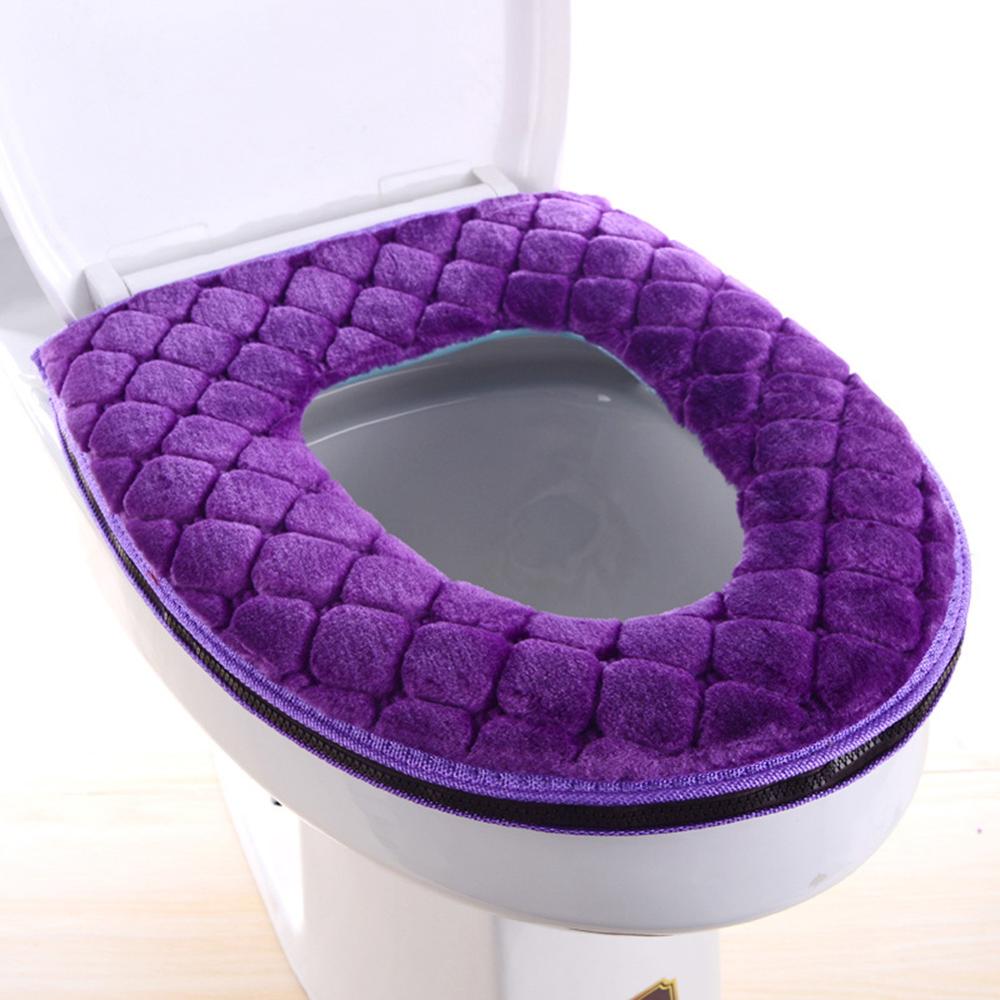 Bathroom Toilet Seat Cover Soft Warm Plush Toilet Cover Seat Lid Pad Home Decoration Toilet Seat Cover 30FP13