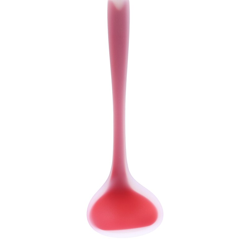Anti-grip soeplepel siliconen lepel hoge temperatuur antiaanbak doorschijnend keuken kookgereedschap geen pijn lepel: Rood