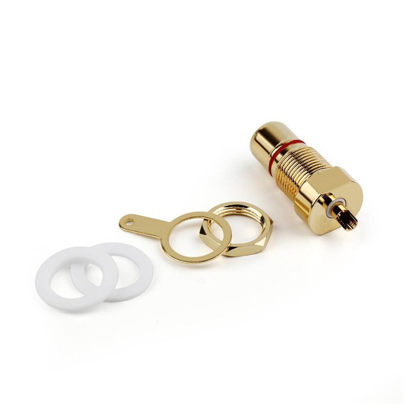 Conector de enchufe RCA hembra, conectores de montaje en Panel de chasis, adaptadores de Audio, clavijas de altavoz, Negro, Rojo, chapado en oro