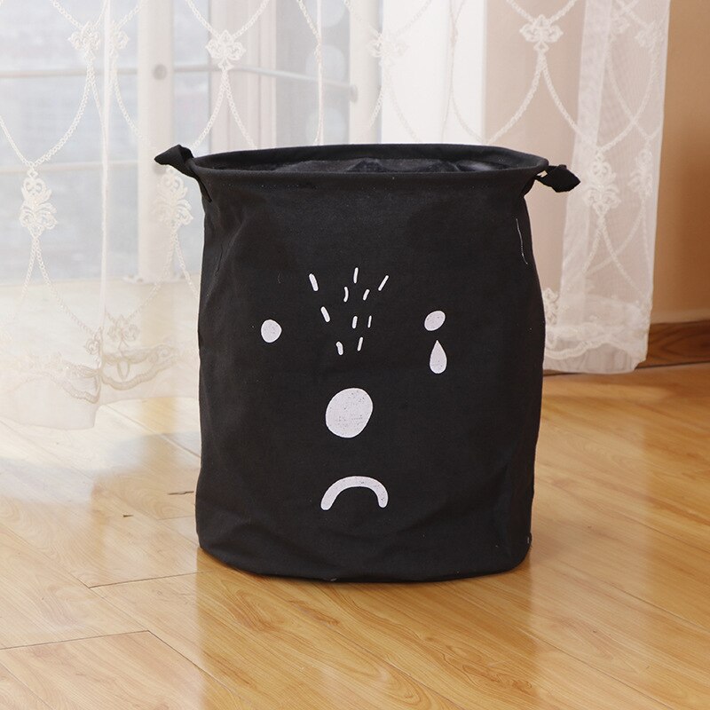 Baby Laundry Basket Foldable Toy Storage Bucket Picnic Dirty Clothes Basket Box Canvas Organizer Laundry Hamper: D