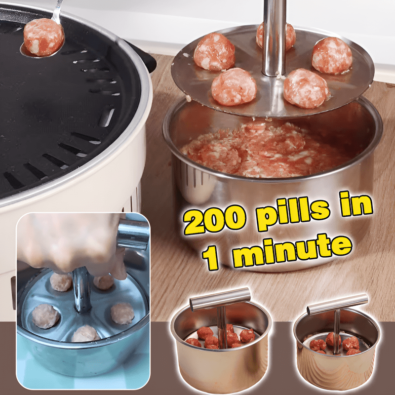 1-teiliger multifunktionaler Fleischbällchenhersteller aus Edelstahl – DIY-Fleischbällchenherstellungsset für Restaurantküchen, Ideal für Keksteig