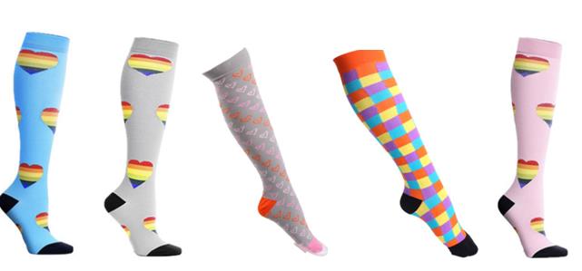 européen et américain élastique compresse bas Nylon infirmière pression longues jambes femmes bas 5 paire/lot: 7 / EU35-39