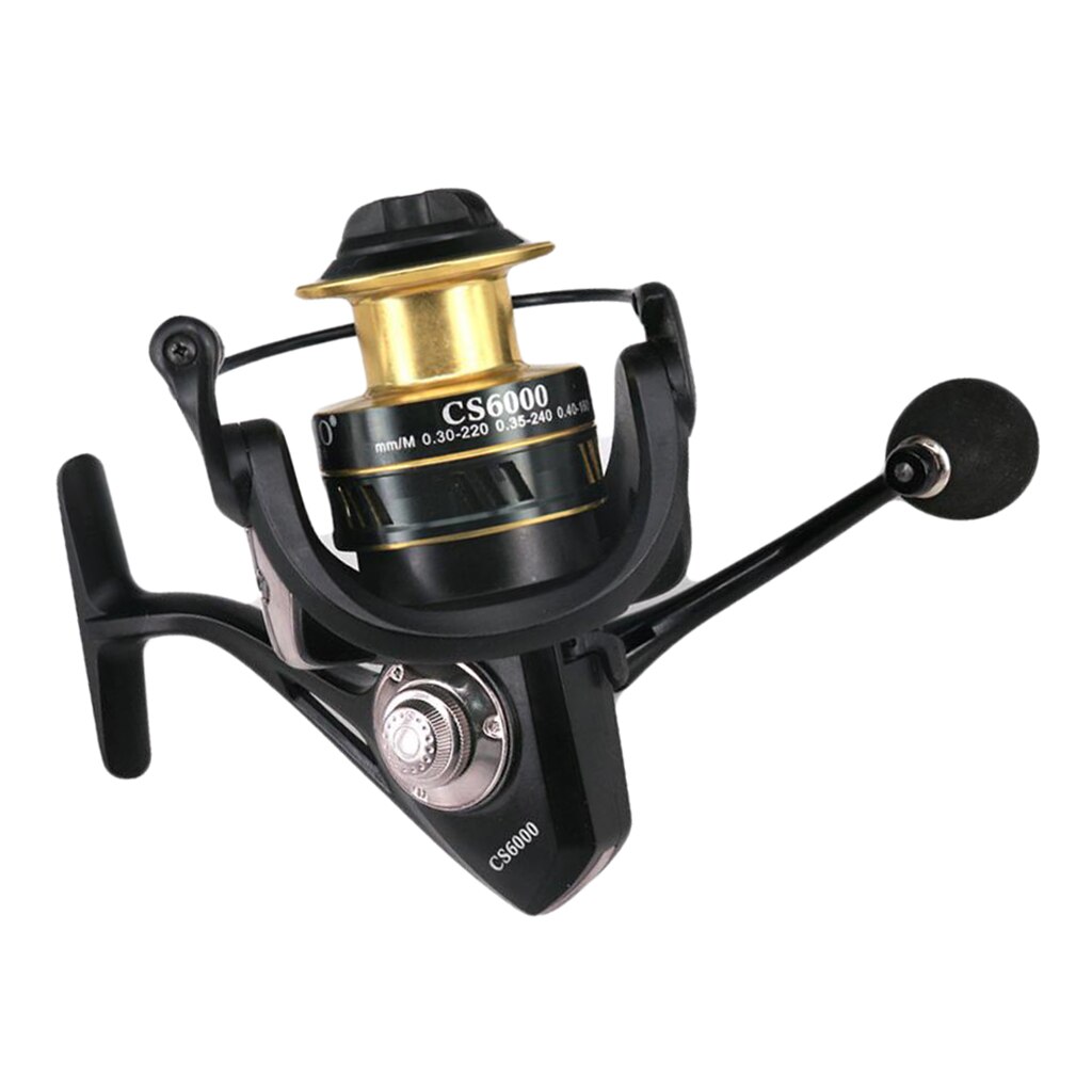 Powerful Fishing Spinning Reel Smooth Saltwater/Freshwater Reel for inshore fishing and for Bass Catfish and Northern Pike: Black cs6000 as des