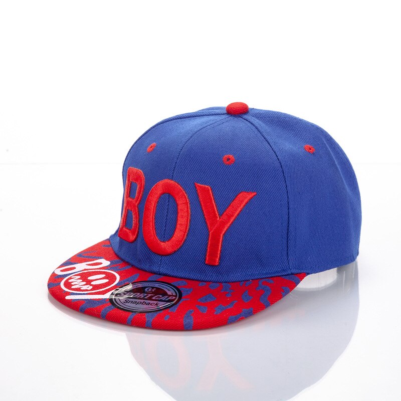 Jongen Borduurwerk Kinderen Baseball Cap Jongens Meisjes Snapback Cap Vier Seizoenen Kinderen Hip Hop Zonnehoed: BOY-Blue