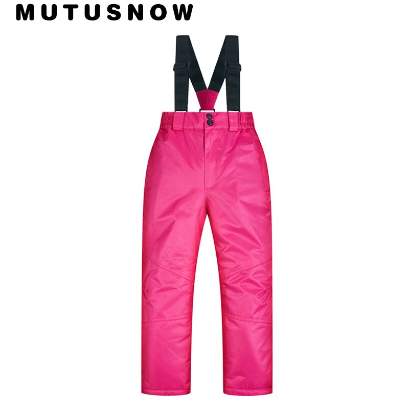 Pantalon de Ski pour enfant, coupe-vent épais, imperméable, pour fille et garçon, vêtement d'hiver pour le Snowboard et le Ski: Rose Red / 10