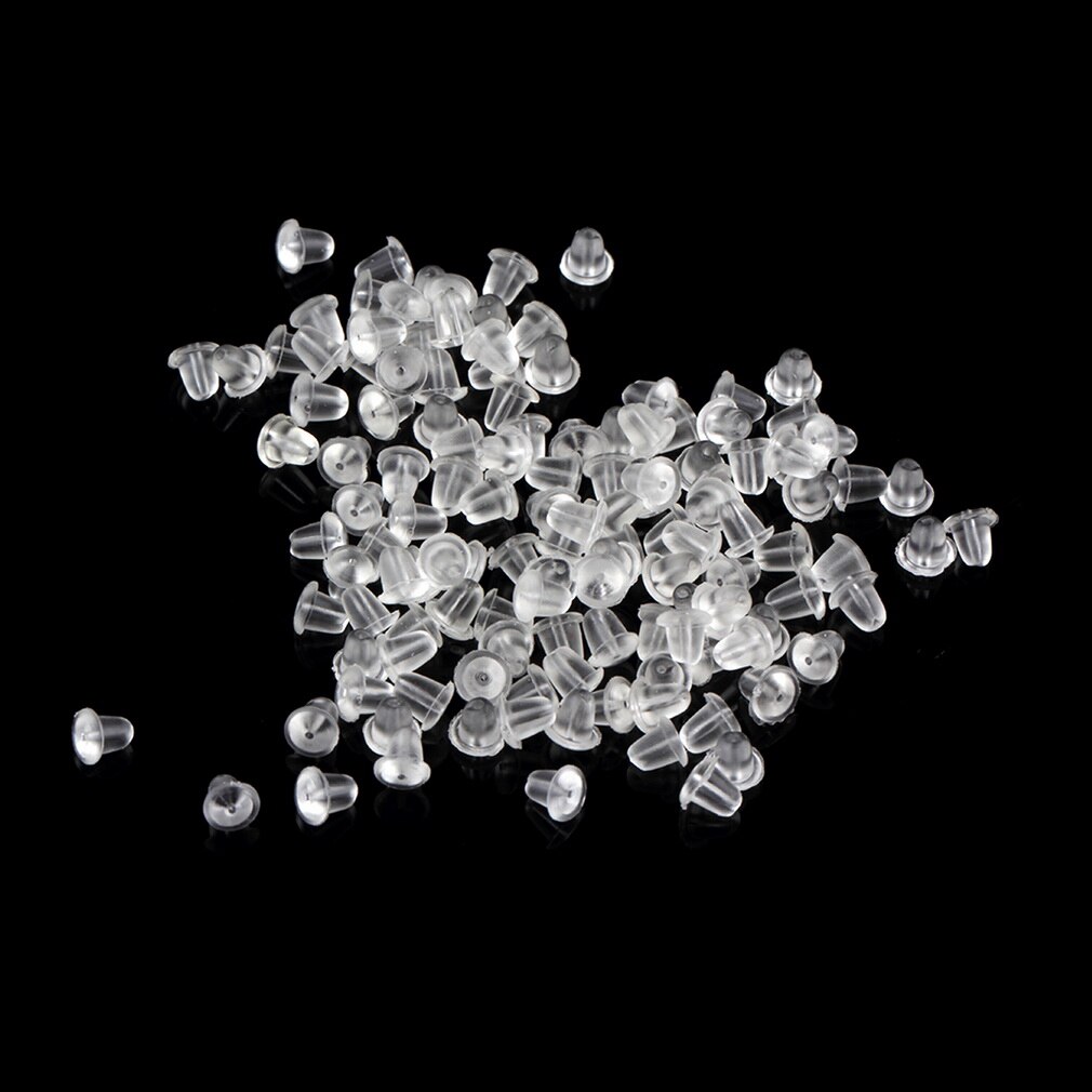 100 stücke Kugel-förmigen Gummi Ohrring Erkenntnisse Stopper Ohr Beitrag Mutter 3mm x 3mm Ohrringe kappe DIY Schmuck Erkenntnisse #3