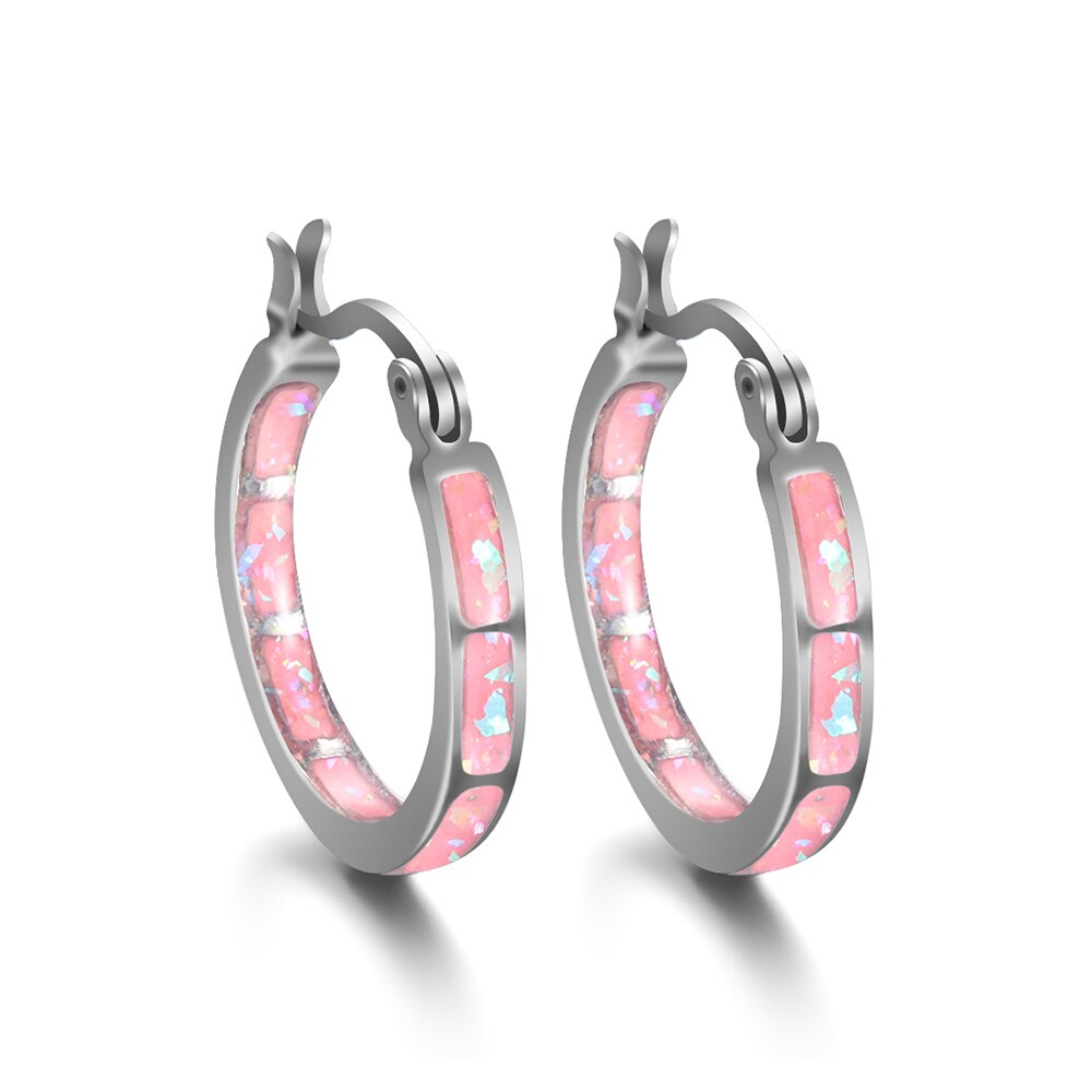 Multicolor Verlieren Gewicht Hoop Ohrringe Abnehmen Chakra Edelstahl Gesunde Stimulation Akupunkturpunkt Gallenstein Ohrringe: pink