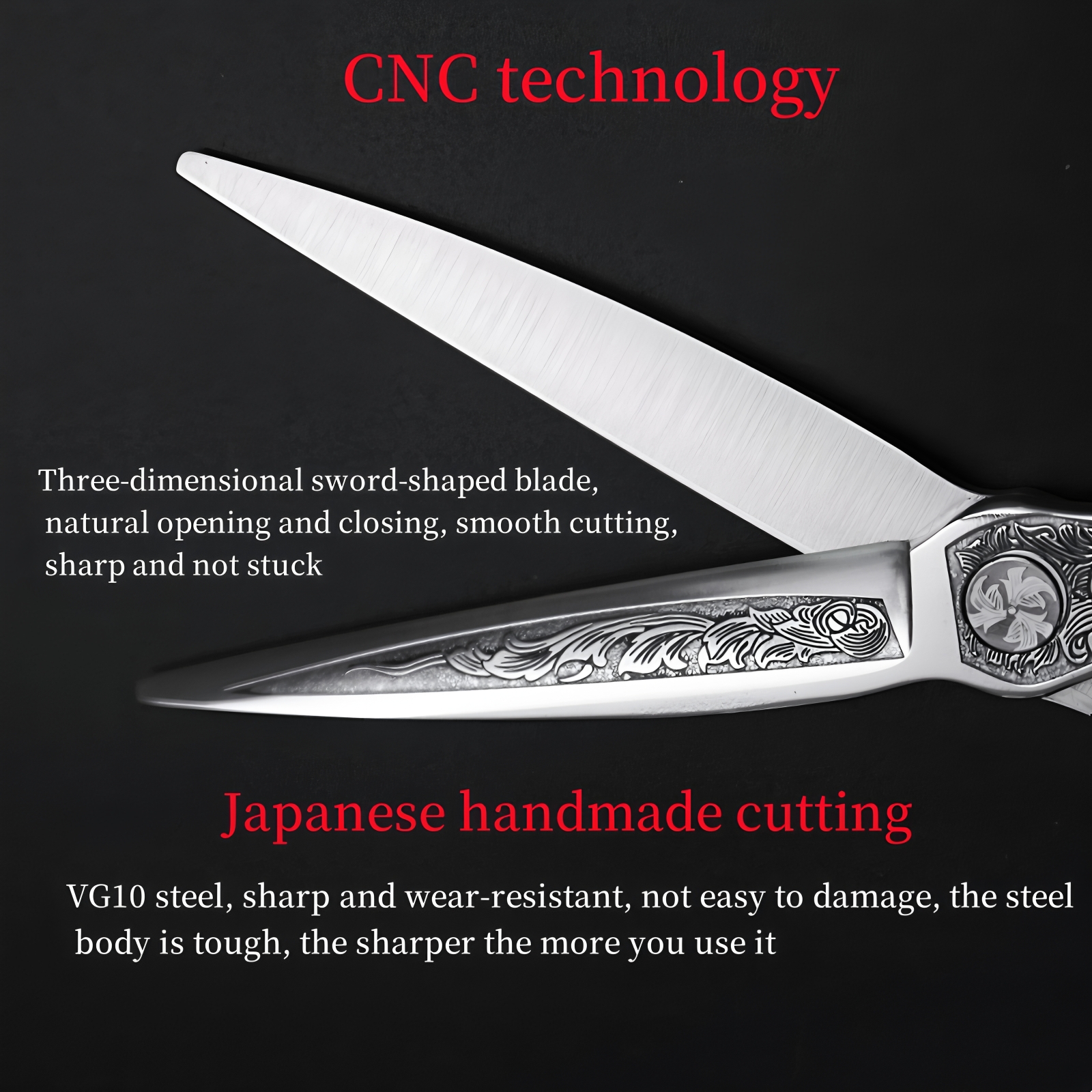 HISADA 6,0-inch VG10 staal Wolfraam Staal Patroon Hoogwaardige schaar Patroon Professionele Kapsalon Top Professionele Schaar