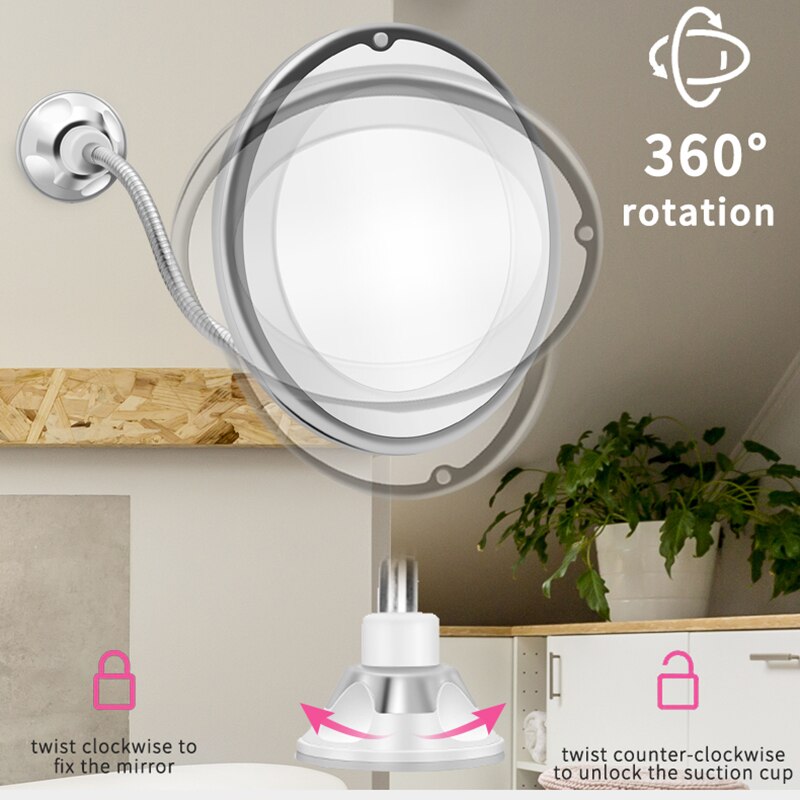 Säädettävä led-peili meikkipeili led-valolla meikkipeilit pyörivä kosmetiikkapeili 10x suurentavaa peiliä valo  xa83t