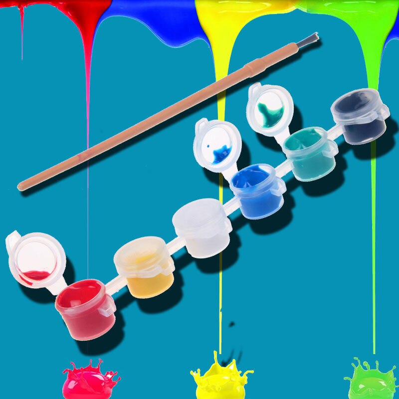 12/8 Kleuren Met 1 Verf Blauw Borstels Per Set Acryl Verf Voor Olieverf Nail Art Kleding Art Digitale DIY graffiti Pigment