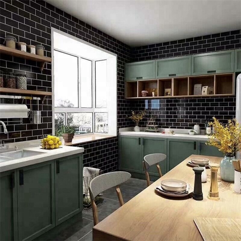 3d väggklistermärken tegel tapet kakel för kök badrum backsplash aunty-kakel heminredning 30 x 30cm
