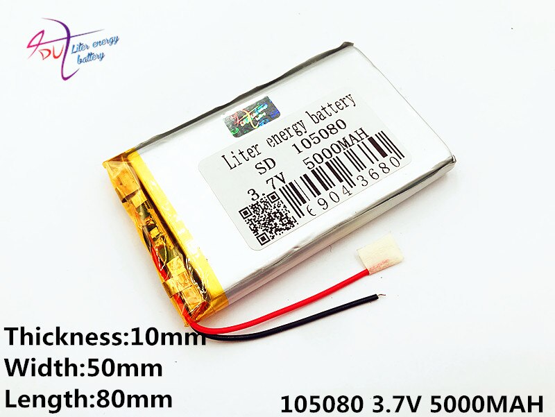 El mejor tamaño de la de baterías 105080 batería del polímero de litio de 3.7v 5000mah con el tablero para los productos de Digitaces de Pda Tablet Pcs Fr