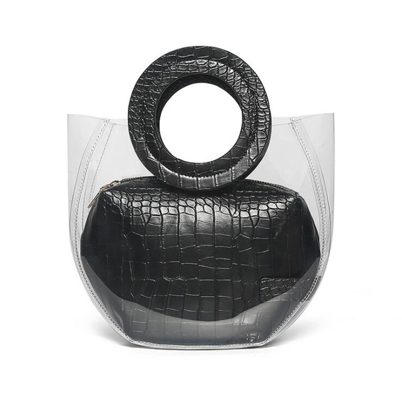Ensemble de sacs à main pour femmes, lot de 2 pièces, emballage transparent en pvc, seau, chignon, maman, bagages, ,: as   photo     1
