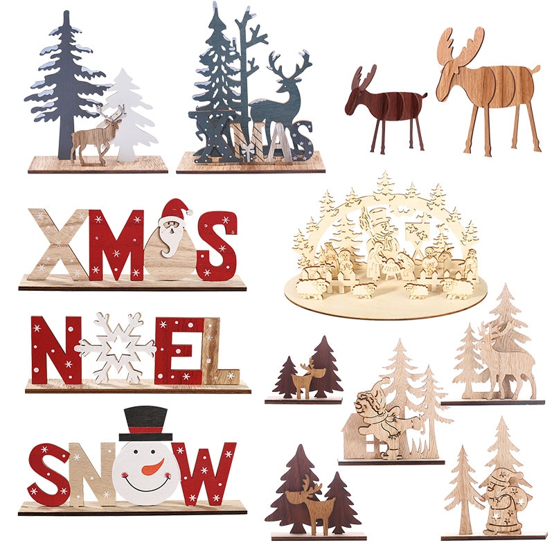 Gelukkig jaar doe-het-zelf knutselwerkje houten eland ornamenten kinderkerstversiering voor thuis kerstboom houten ornament