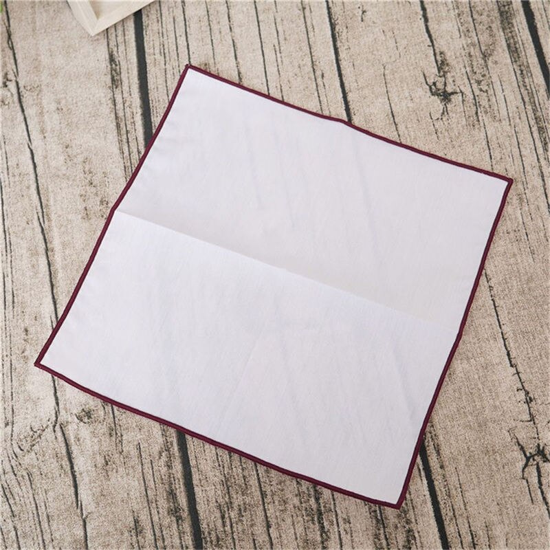 Vallitsevat nenäliinat tasku puuvilla valkoiset nenäliinat häihin rento yksivärinen tasku neliömäinen pyyhe 23*23cm hanky: Claret