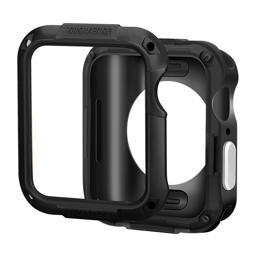 cover Case For Apple Watch band apple watch 4 3 5 band 44m 40mm iwatch band 42mm/38mm Bumper watch Accessories Screen cover: black / 38mm
