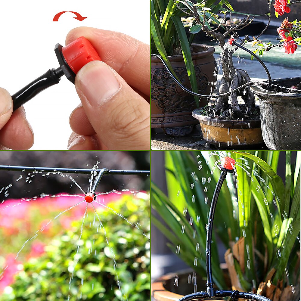 25M Irrigation Spray DIY Drip Irrigation System Automatic Watering Garden Hose Micro Drip Watering Kits with Adjustable Drippers